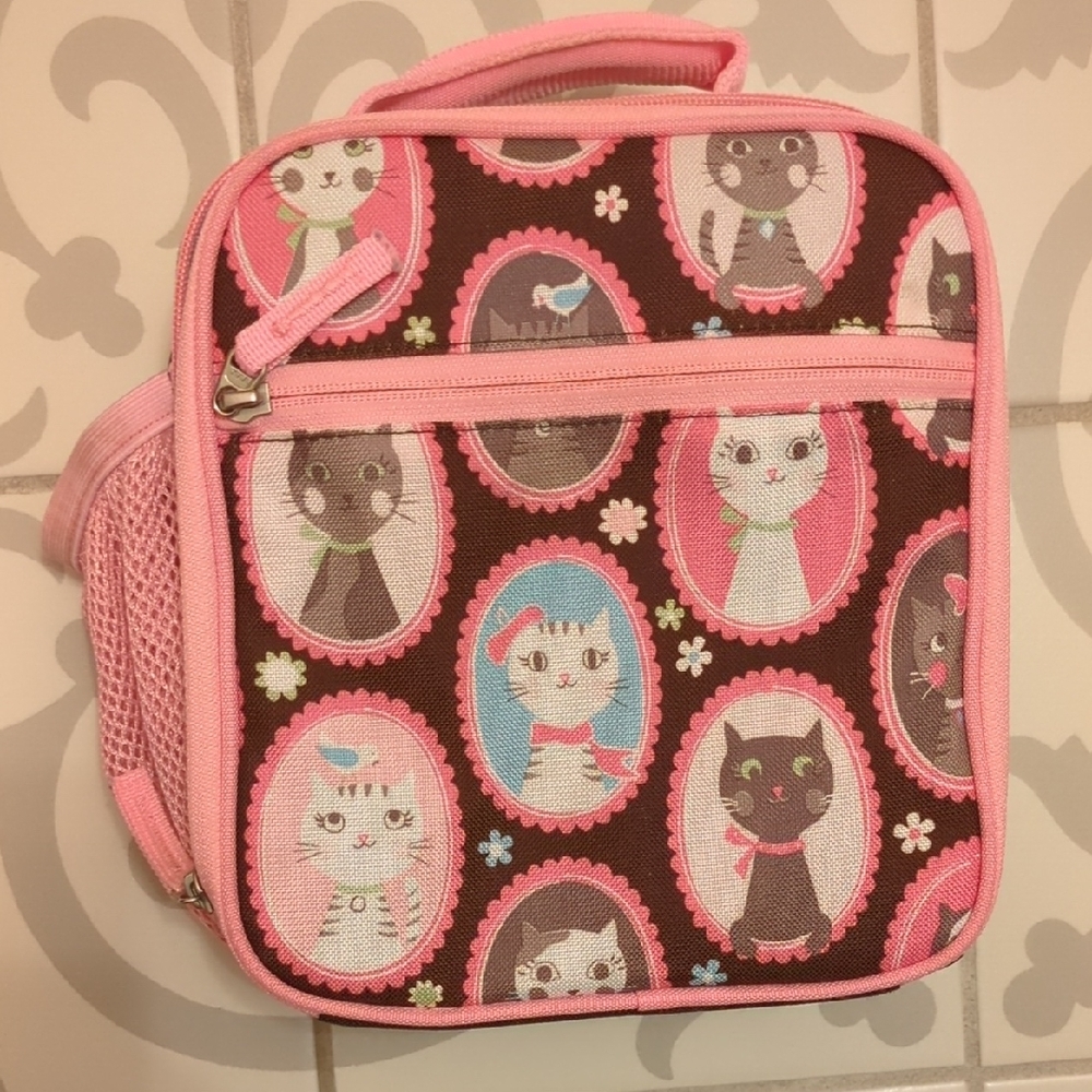 Pottery Barn Kids Pink and Gray Lunch Bag